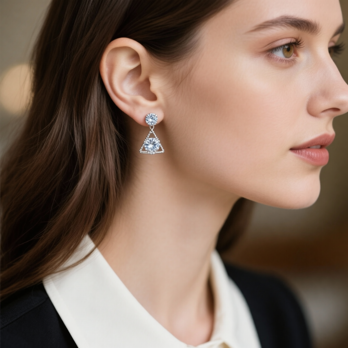 Starlight triangle earring