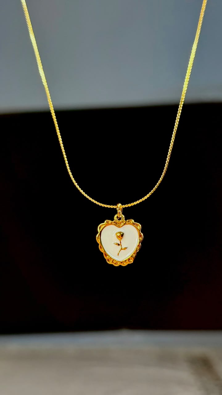 Vintage Floral Heart Necklace