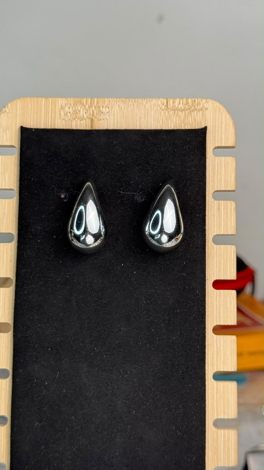 Silver teardrop stud earrings