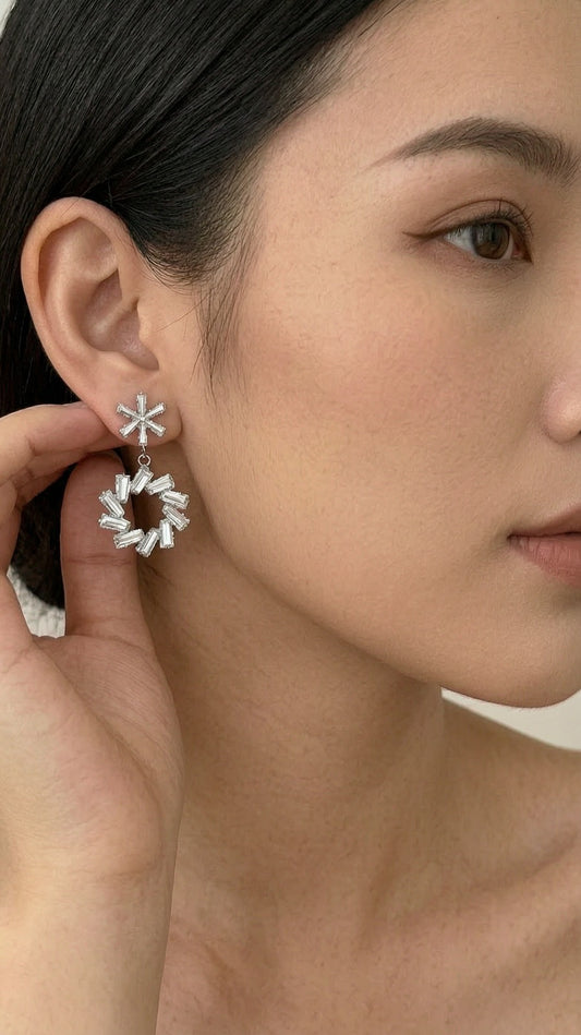 Starlight Halo Crystal Earrings