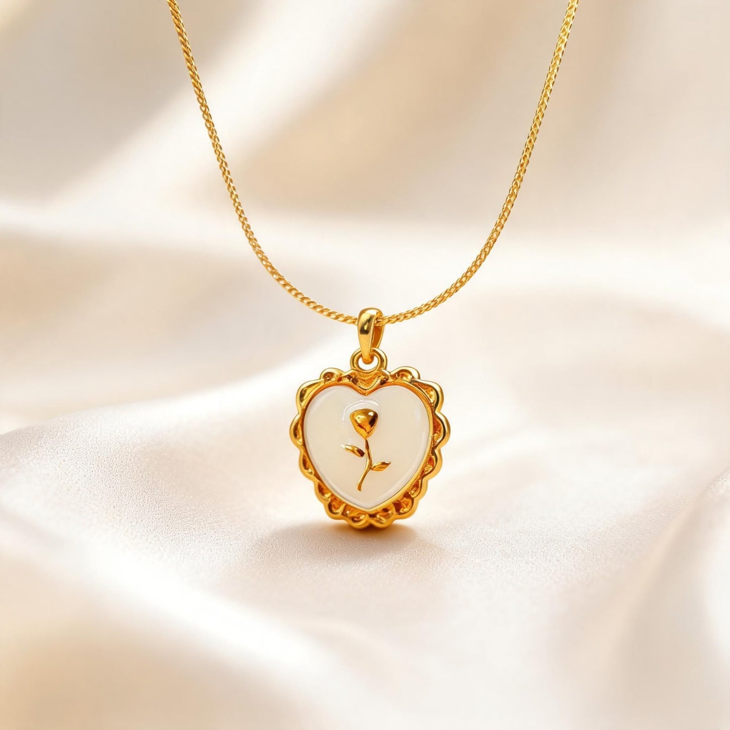 Vintage Floral Heart Necklace