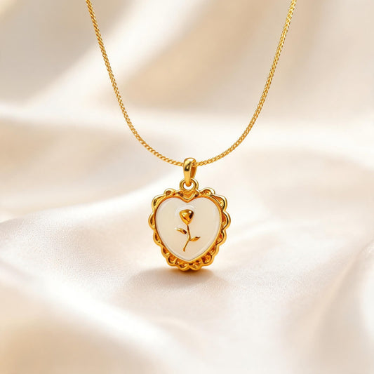Vintage Floral Heart Necklace