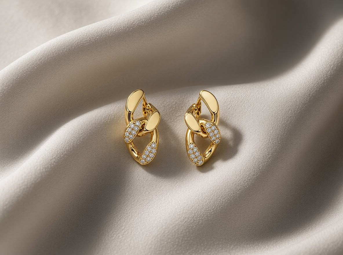 Elite Gold Link Earrings